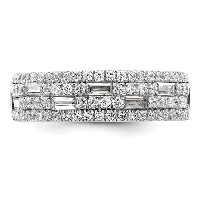 Goldia Rings 100ct CZ Solid Real 14K White Gold Complete Wedding Band Ring