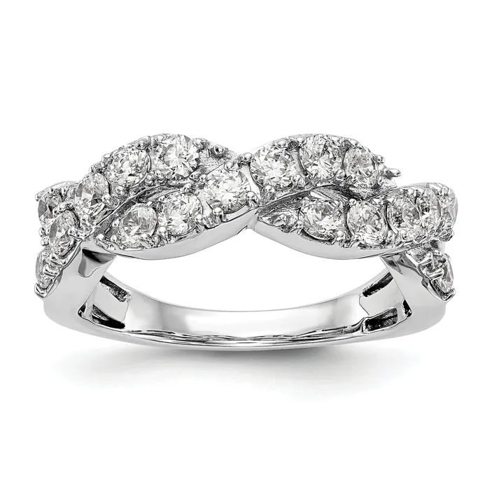 Goldia Rings 100ct CZ Solid Real 14K White Gold Wedding Band Ring
