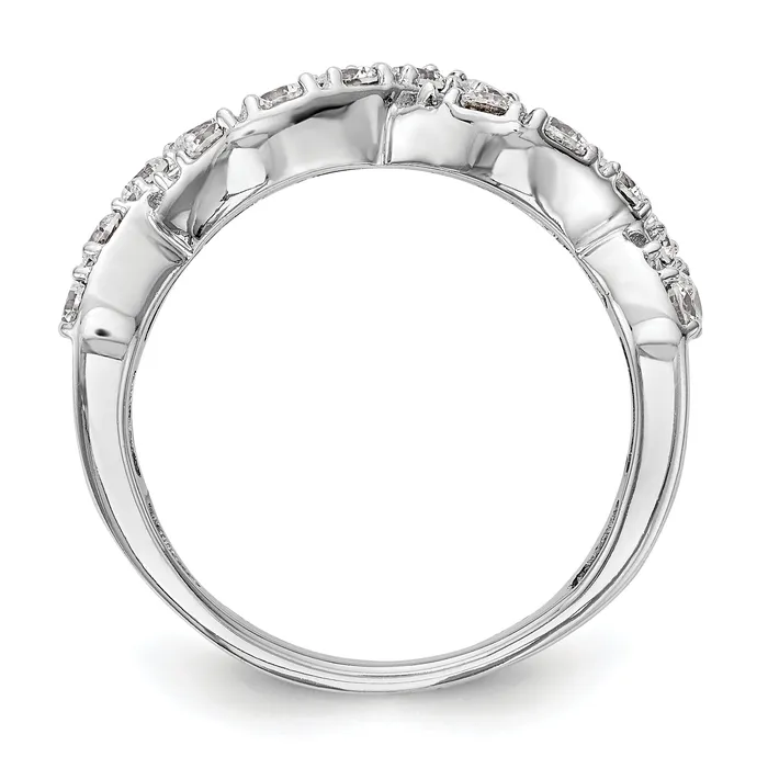 Goldia Rings 100ct CZ Solid Real 14K White Gold Wedding Band Ring
