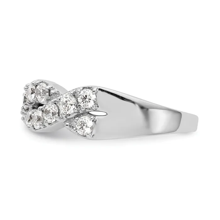 Goldia Rings 100ct CZ Solid Real 14K White Gold Wedding Band Ring