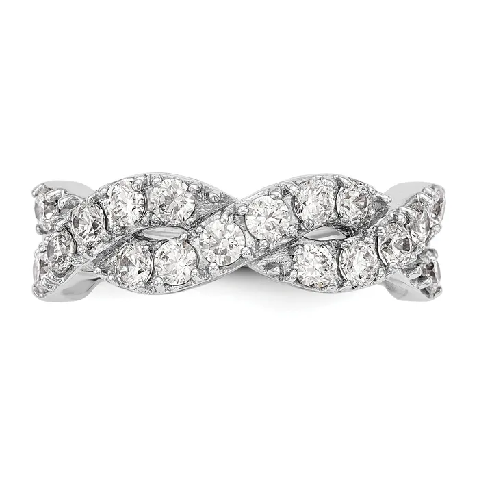 Goldia Rings 100ct CZ Solid Real 14K White Gold Wedding Band Ring
