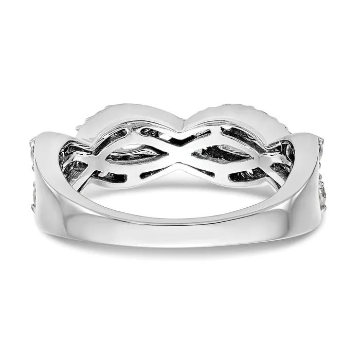 Goldia Rings 100ct CZ Solid Real 14K White Gold Wedding Band Ring