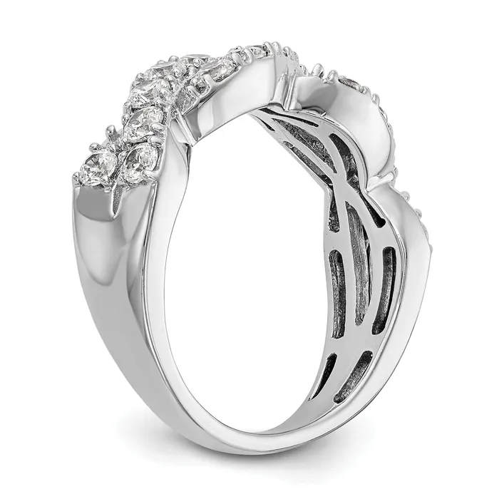 Goldia Rings 100ct CZ Solid Real 14K White Gold Wedding Band Ring