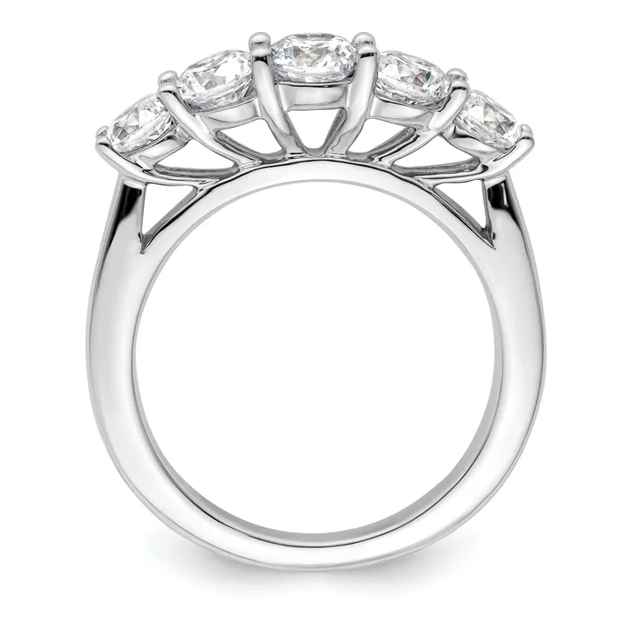 Goldia Rings 150ct CZ Solid Real 14K White Gold 5Stone Wedding Band Ring