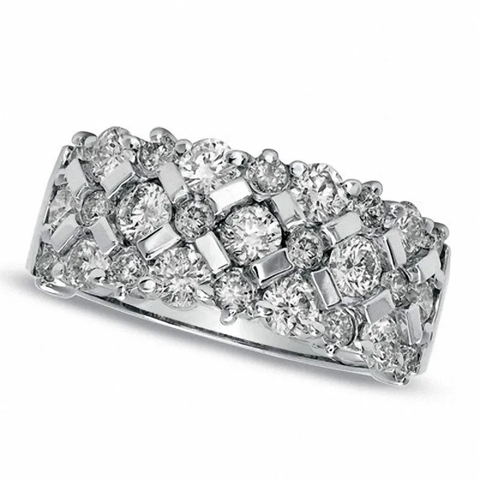Goldia Rings 163 CT TW Natural Diamond X Anniversary Band in Solid 14K White Gold Goldia Rings 163 CT TW Natural Diamond X Anniversary Band in Solid 14K White Gold