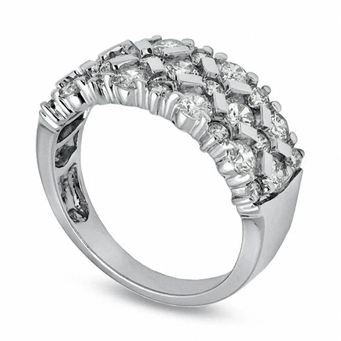 Goldia Rings 163 CT TW Natural Diamond X Anniversary Band in Solid 14K White Gold Goldia Rings 163 CT TW Natural Diamond X Anniversary Band in Solid 14K White Gold
