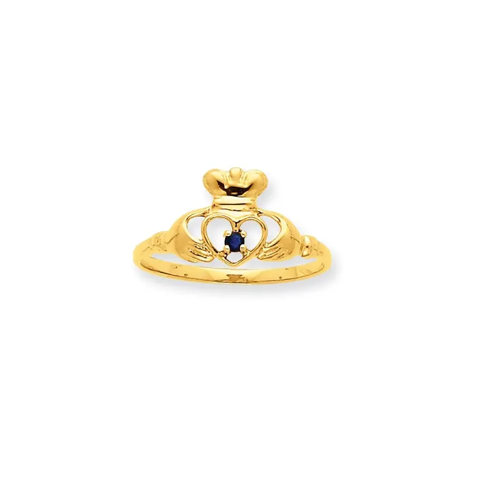 Goldia Rings 10K Yellow Gold Polished Geniune Sapphire Birthstone Ring