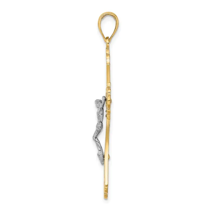 Goldia Rings 14k Twotone Gold Twotone Gold CutOut Crucifix Charm