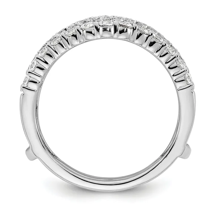 Goldia Rings 14k White Gold 1 14 Ct Lab Grown Diamond VSSI G Double Row Ring Guard
