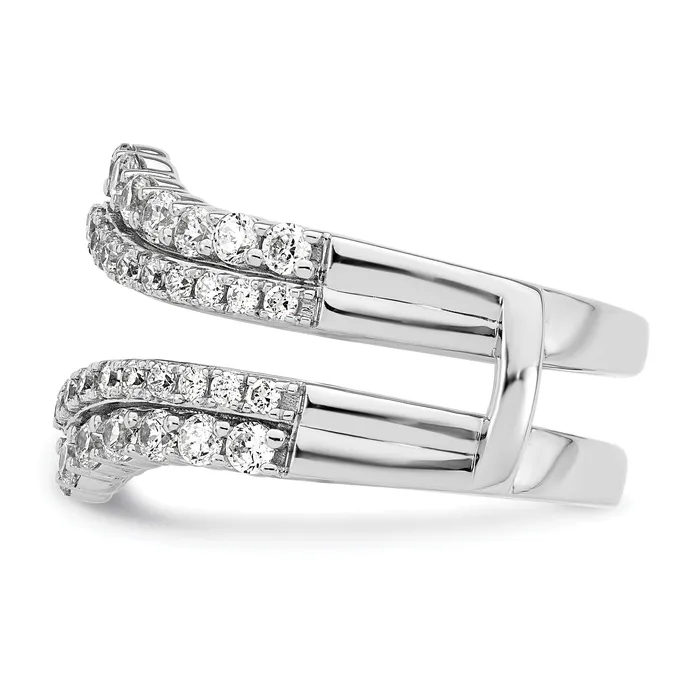Goldia Rings 14k White Gold 1 14 Ct Lab Grown Diamond VSSI G Double Row Ring Guard