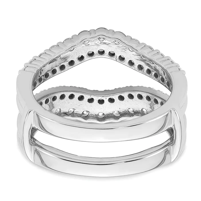 Goldia Rings 14k White Gold 1 14 Ct Lab Grown Diamond VSSI G Double Row Ring Guard