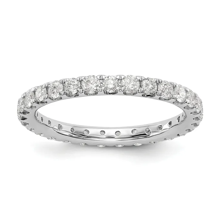 Goldia Rings 14k White Gold 1 Ct Lab Grown Diamond VSSI G Shared Prong Eternity Band Ring Goldia Rings 14k White Gold 1 Ct Lab Grown Diamond VSSI G Shared Prong Eternity Band Ring