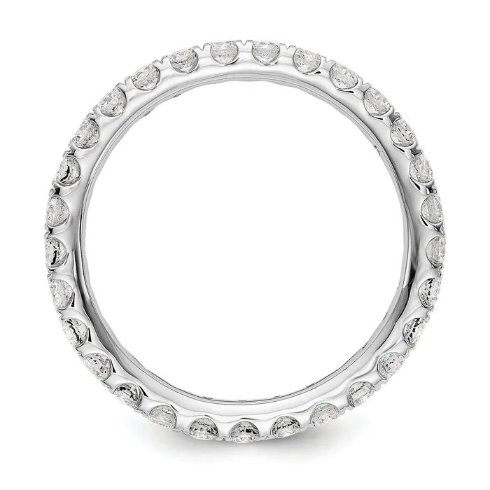 Goldia Rings 14k White Gold 1 Ct Lab Grown Diamond VSSI G Shared Prong Eternity Band Ring
