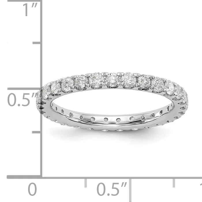 Goldia Rings 14k White Gold 1 Ct Lab Grown Diamond VSSI G Shared Prong Eternity Band Ring