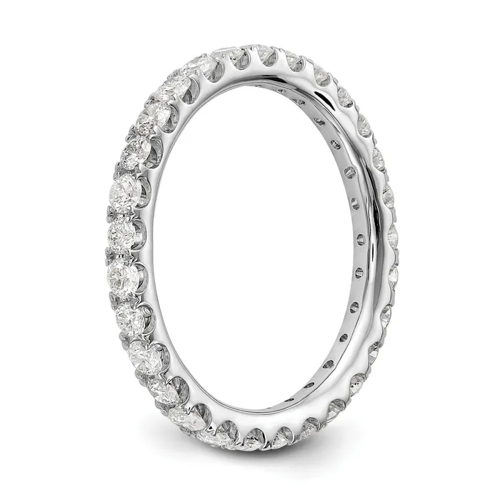 Goldia Rings 14k White Gold 1 Ct Lab Grown Diamond VSSI G Shared Prong Eternity Band Ring
