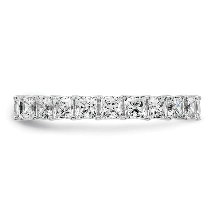 Goldia Rings 14k White Gold 14KW Princess Lab Grown Diamond VSSI G Eternity Band Ring