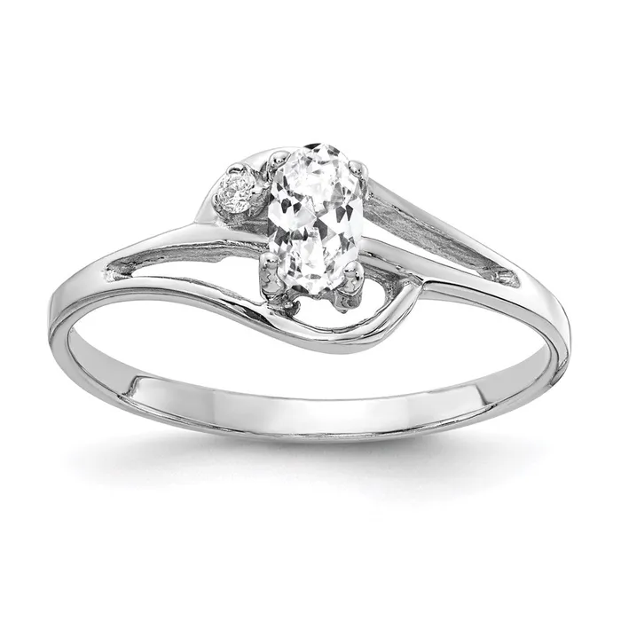 Goldia Rings 14k White Gold 5x3mm Oval Cubic Zirconia A Real Diamond ring