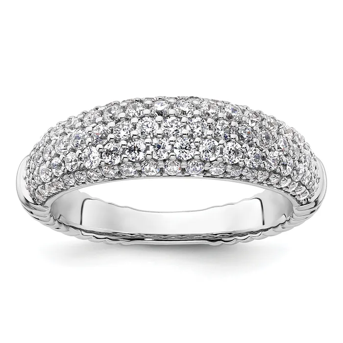 Goldia Rings 14K White Gold Lab Grown Diamond VSSI G Band Ring