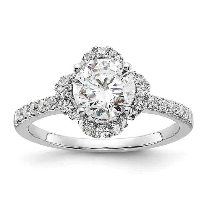 Goldia Rings 14K White Gold Lab Grown Diamond VSSI G Round Engagement Ring
