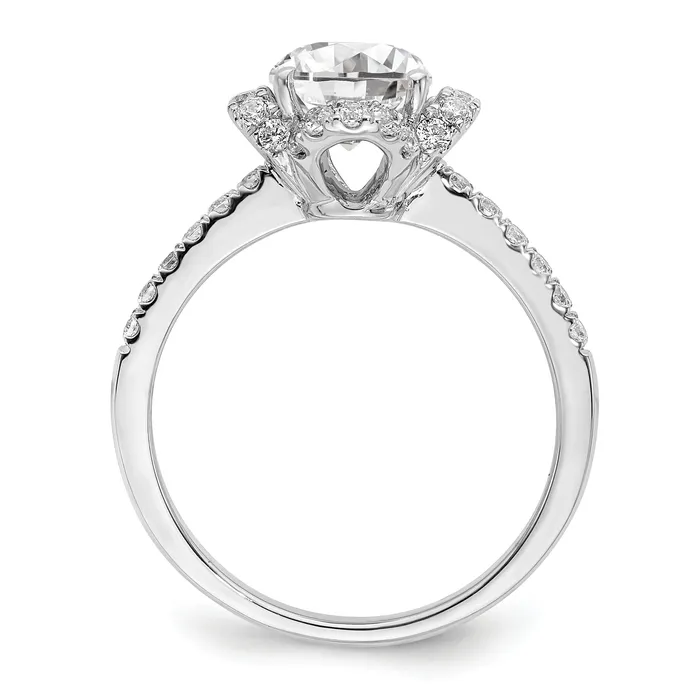 Goldia Rings 14K White Gold Lab Grown Diamond VSSI G Round Engagement Ring