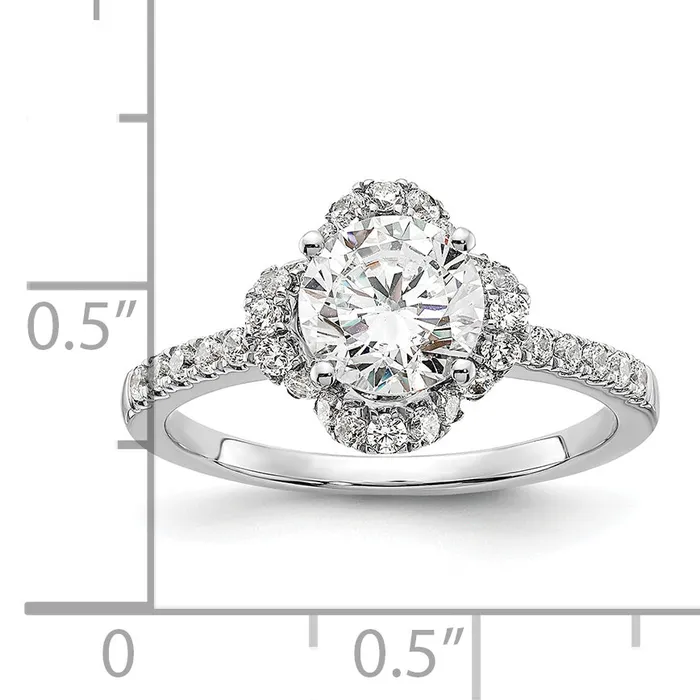 Goldia Rings 14K White Gold Lab Grown Diamond VSSI G Round Engagement Ring