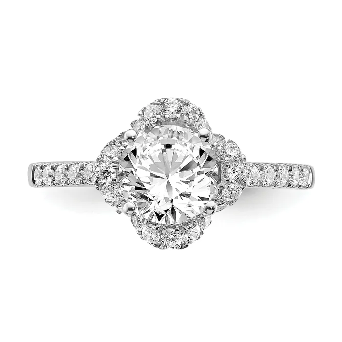 Goldia Rings 14K White Gold Lab Grown Diamond VSSI G Round Engagement Ring