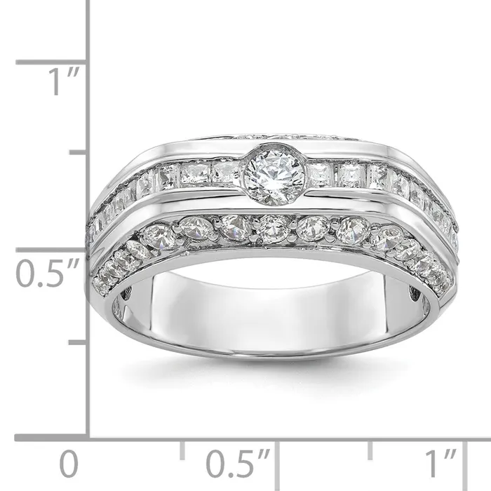 Goldia Rings 14k White Gold Mens 18 carat Diamond Complete Ring
