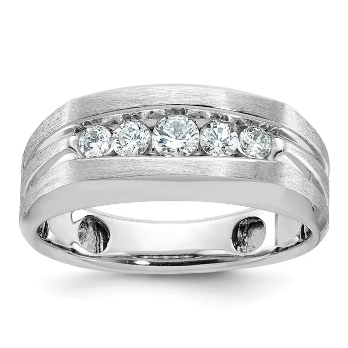 Goldia Rings 14k White Gold Mens Satin Finish Diamond Ring Mounting