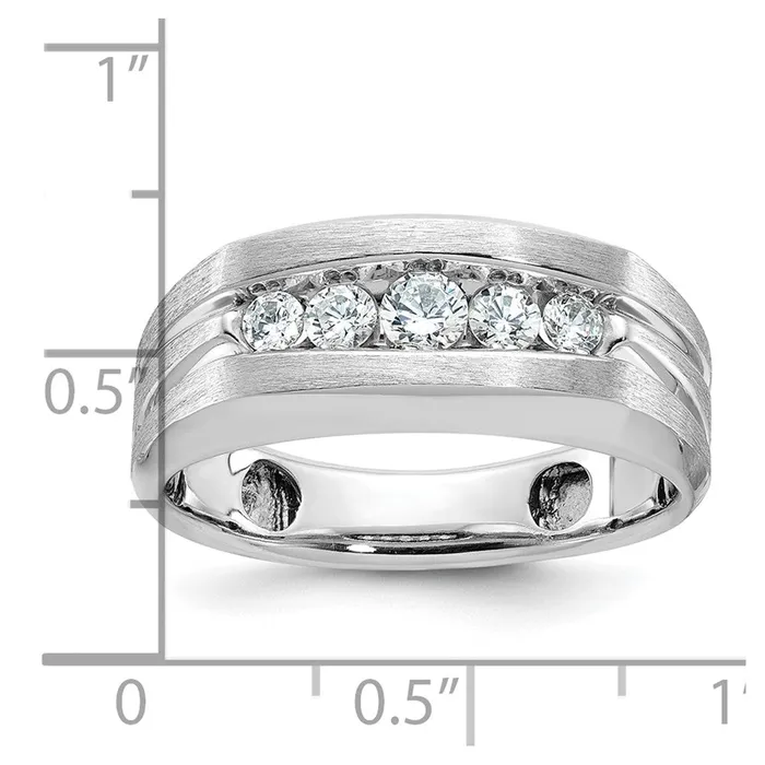 Goldia Rings 14k White Gold Mens Satin Finish Diamond Ring Mounting
