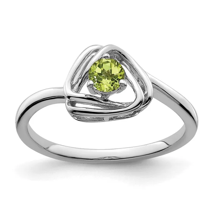 Goldia Rings 14k White Gold Peridot Triangle Ring