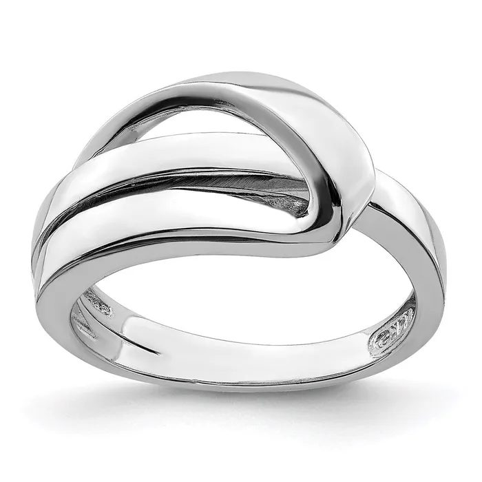 Goldia Rings 14K White Gold Polished W Folded Design Band