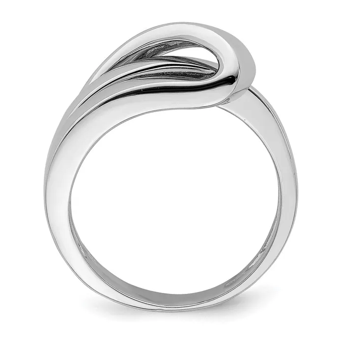 Goldia Rings 14K White Gold Polished W Folded Design Band