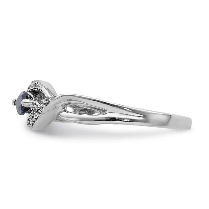 Goldia Rings 14k White Gold Real Diamond and Marquise Sapphire Ring