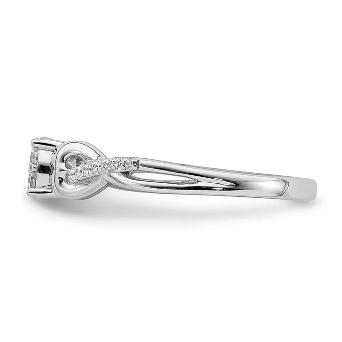Goldia Rings 14K White Gold Real Diamond Cluster Engagement Ring
