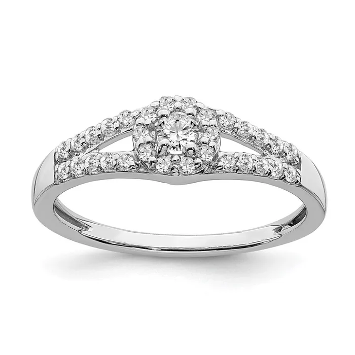 Goldia Rings 14K White Gold Real Diamond Engagement Ring