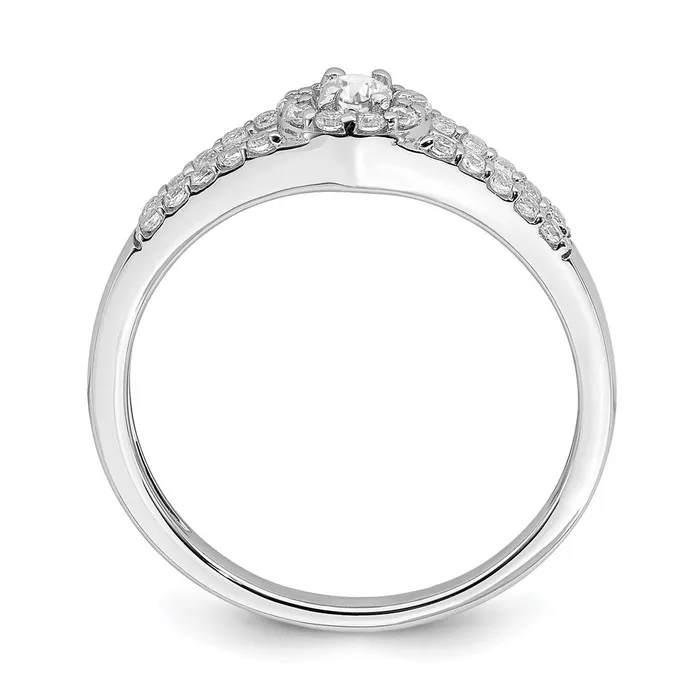 Goldia Rings 14K White Gold Real Diamond Engagement Ring