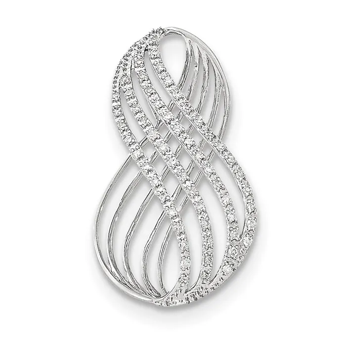 Goldia Rings 14K White Gold Real Diamond Open Infinity Symbol Slide Pendant Goldia Rings 14K White Gold Real Diamond Open Infinity Symbol Slide Pendant