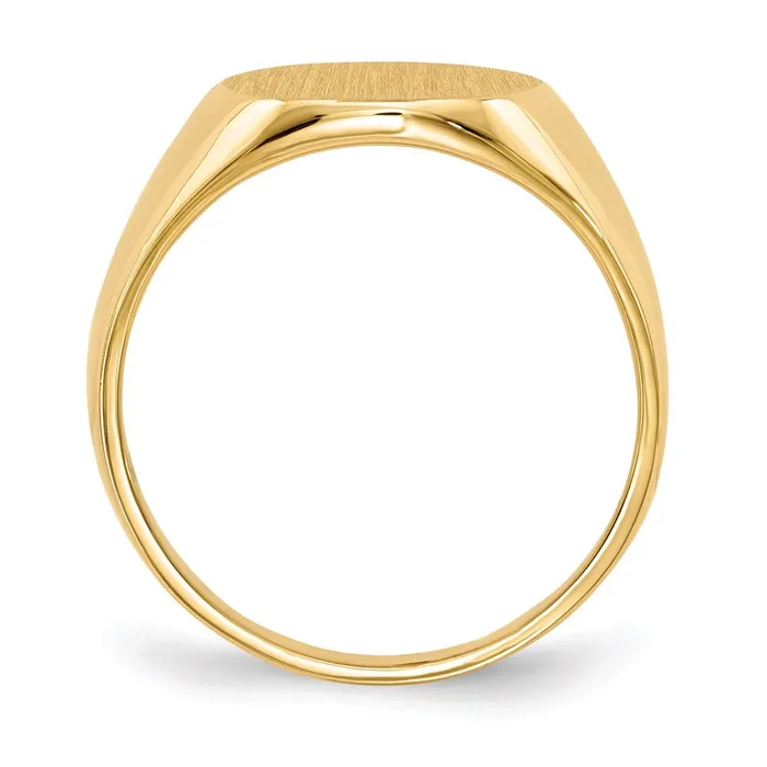 Goldia Rings 14K Yellow Gold 13x12mm Closed Back Mens Signet Ring