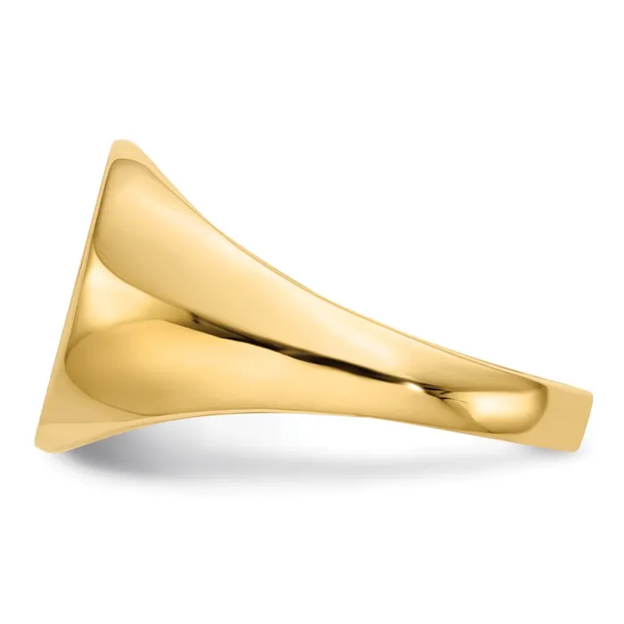 Goldia Rings 14K Yellow Gold 13x12mm Closed Back Mens Signet Ring