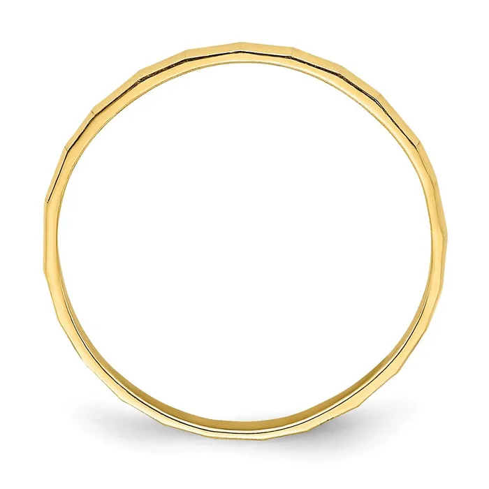 Goldia Rings 14K Yellow Gold Bamboo Texture Band Childs Ring