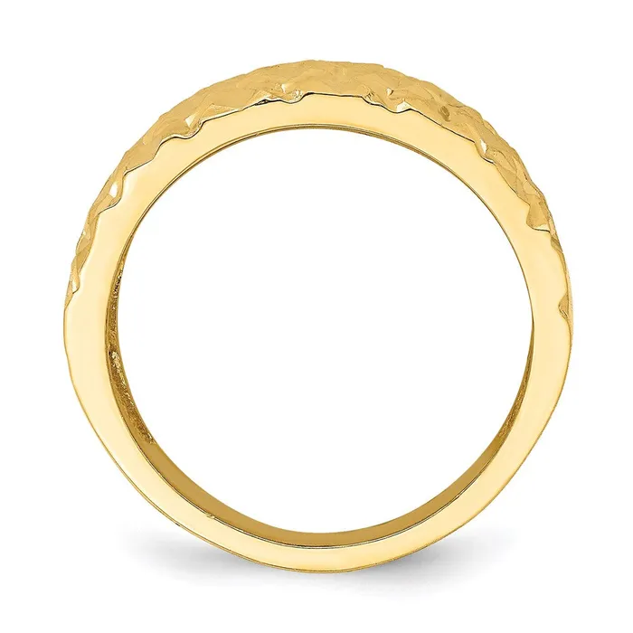 Goldia Rings 14K Yellow Gold DC Quilted Pattern Dome Ring