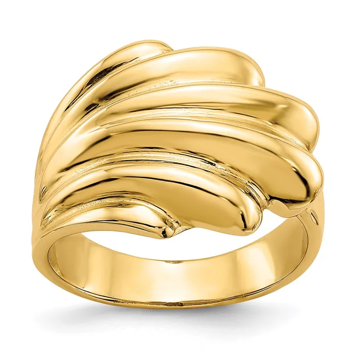 Goldia Rings 14K Yellow Gold High Polished Dome Ring