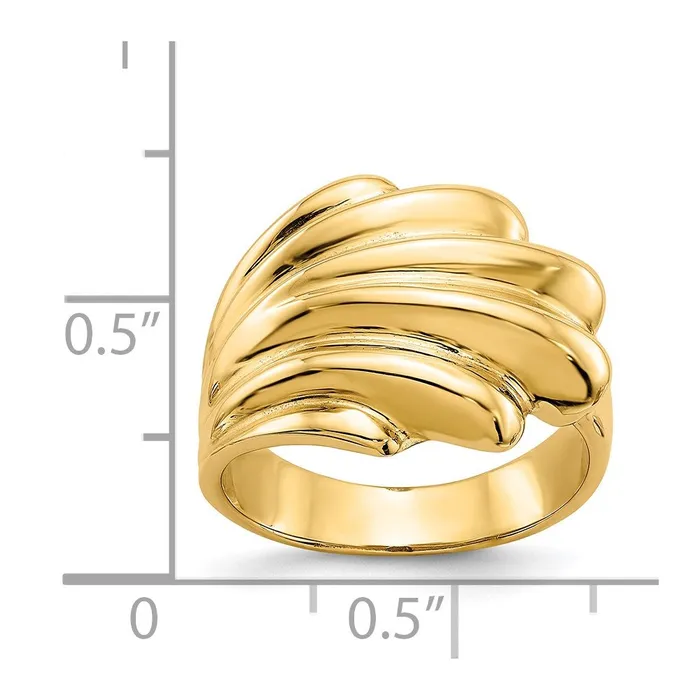 Goldia Rings 14K Yellow Gold High Polished Dome Ring