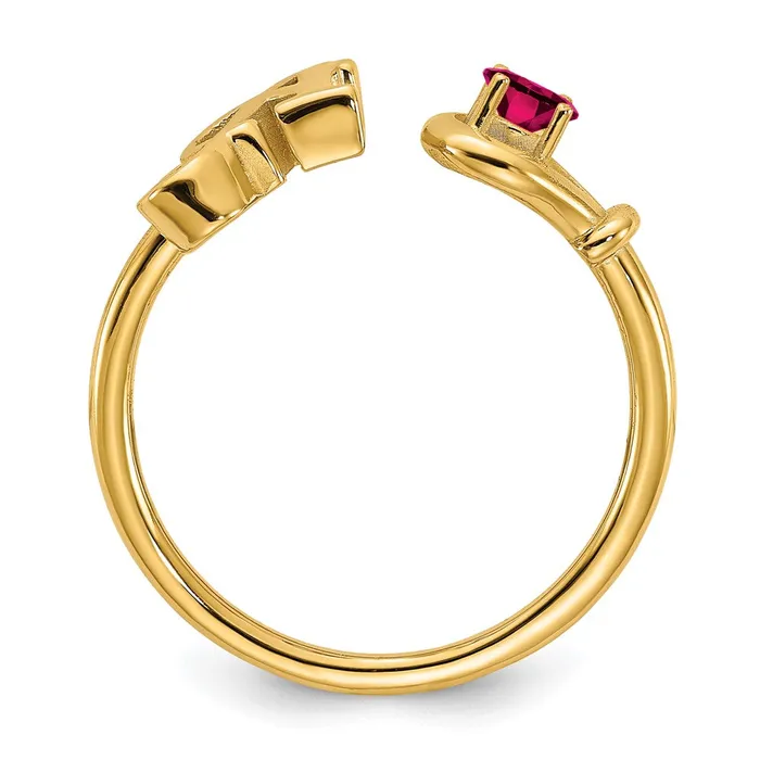 Goldia Rings 14K Yellow Gold Letter A with Birthstone Ring