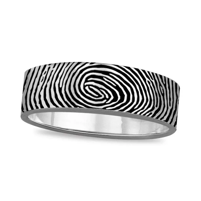Goldia Rings 60mm Engravable Print ComfortFit Wedding Band in Sterling Silver 1 Image and Line Goldia Rings 60mm Engravable Print ComfortFit Wedding Band in Sterling Silver 1 Image and Line