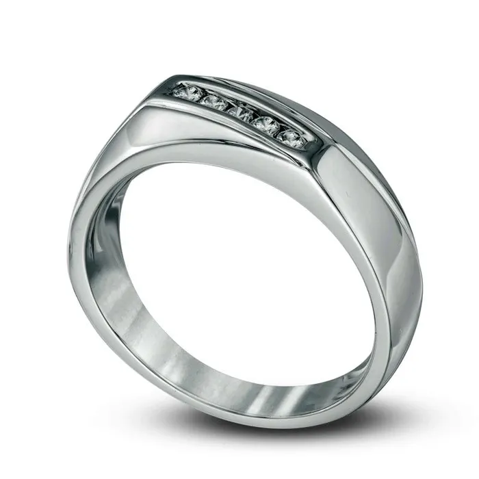 Goldia Rings Mens 020 CT TW Natural Diamond Wedding Band in Sterling Silver Goldia Rings Mens 020 CT TW Natural Diamond Wedding Band in Sterling Silver