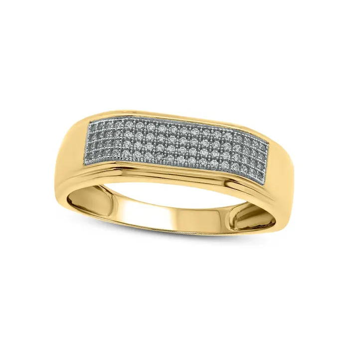 Goldia Rings Mens 033 CT TW Natural Diamond Squared Wedding Band in Solid 10K Yellow Gold Goldia Rings Mens 033 CT TW Natural Diamond Squared Wedding Band in Solid 10K Yellow Gold