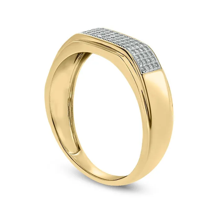 Goldia Rings Mens 033 CT TW Natural Diamond Squared Wedding Band in Solid 10K Yellow Gold Goldia Rings Mens 033 CT TW Natural Diamond Squared Wedding Band in Solid 10K Yellow Gold