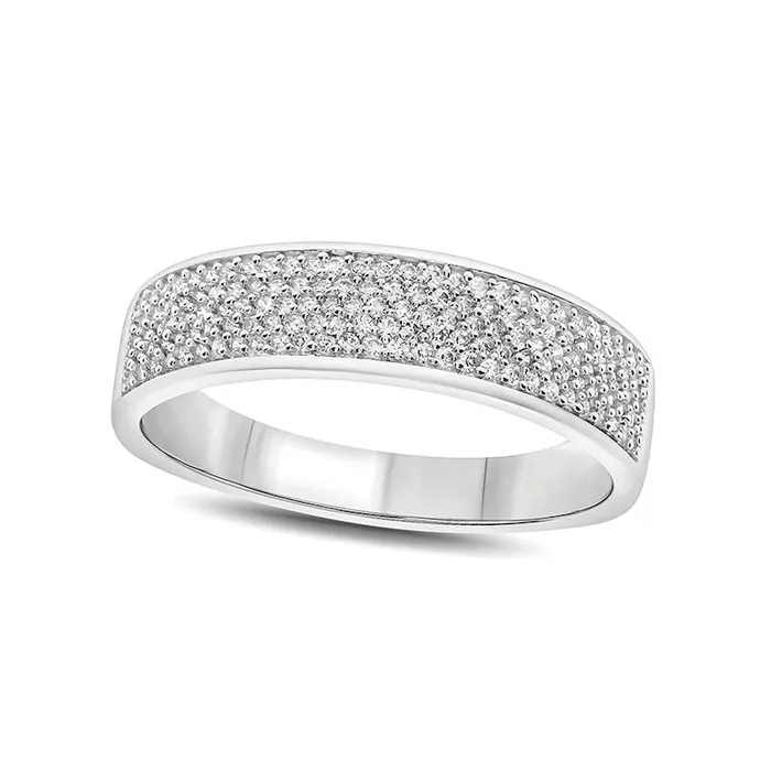 Goldia Rings Mens 050 CT TW Natural Diamond MultiRow Wedding Band in Solid 14K White Gold Goldia Rings Mens 050 CT TW Natural Diamond MultiRow Wedding Band in Solid 14K White Gold
