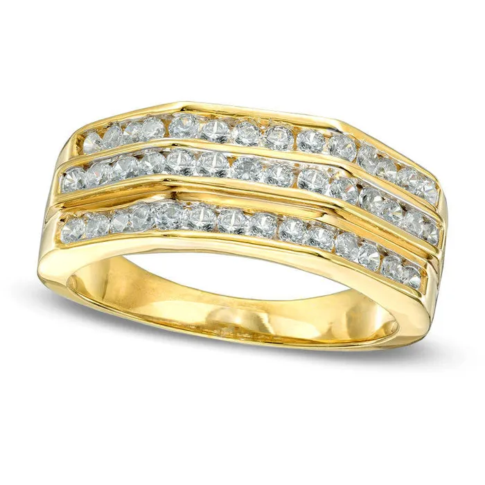 Goldia Rings Mens 10 CT TW Natural Diamond Wedding Band in Solid 10K Yellow Gold